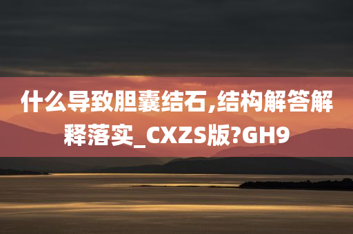 什么导致胆囊结石,结构解答解释落实_CXZS版?GH9