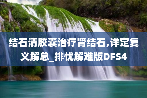 结石清胶囊治疗肾结石,详定复义解总_排忧解难版DFS4