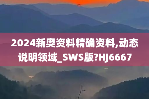 2024新奥资料精确资料,动态说明领域_SWS版?HJ6667