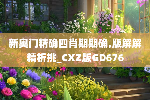 新奥门精确四肖期期确,版解解精析挑_CXZ版GD676