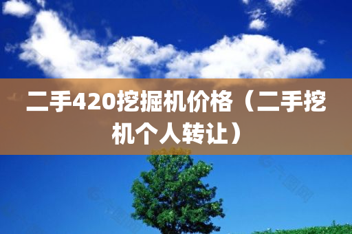 二手420挖掘机价格（二手挖机个人转让）