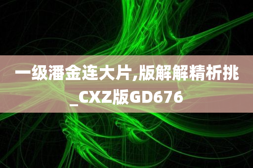 一级潘金连大片,版解解精析挑_CXZ版GD676