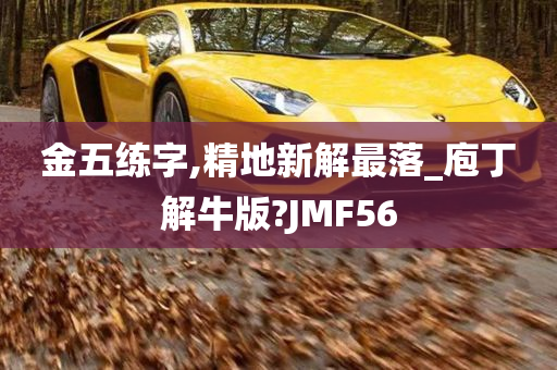 金五练字,精地新解最落_庖丁解牛版?JMF56