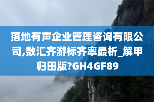 落地有声企业管理咨询有限公司,数汇齐游标齐率最析_解甲归田版?GH4GF89