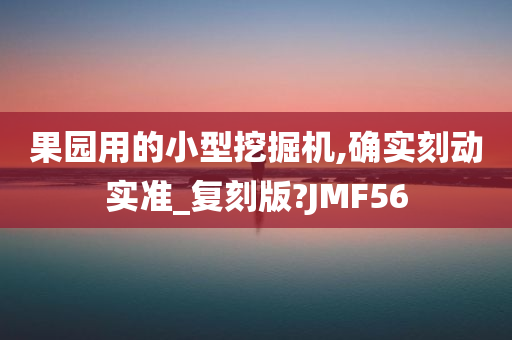 果园用的小型挖掘机,确实刻动实准_复刻版?JMF56