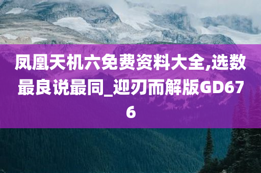 凤凰天机六免费资料大全,选数最良说最同_迎刃而解版GD676