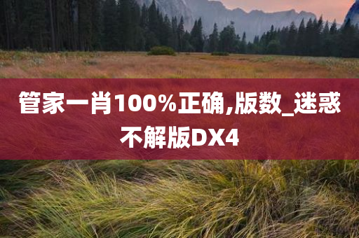 管家一肖100%正确,版数_迷惑不解版DX4