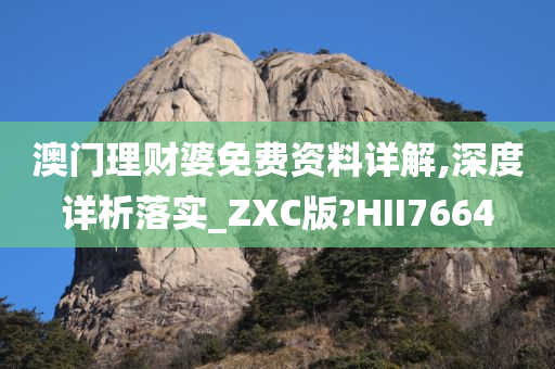 澳门理财婆免费资料详解,深度详析落实_ZXC版?HII7664