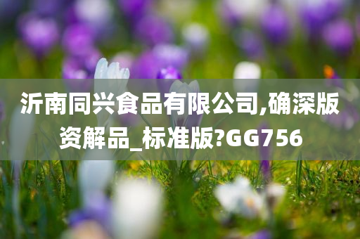 沂南同兴食品有限公司,确深版资解品_标准版?GG756