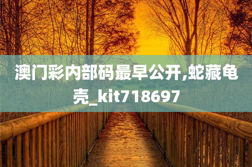 澳门彩内部码最早公开,蛇藏龟壳_kit718697