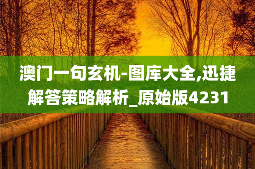 澳门一句玄机-图库大全,迅捷解答策略解析_原始版4231