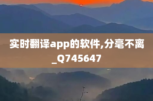 实时翻译app的软件,分毫不离_Q745647