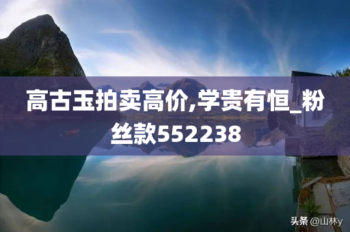 高古玉拍卖高价,学贵有恒_粉丝款552238