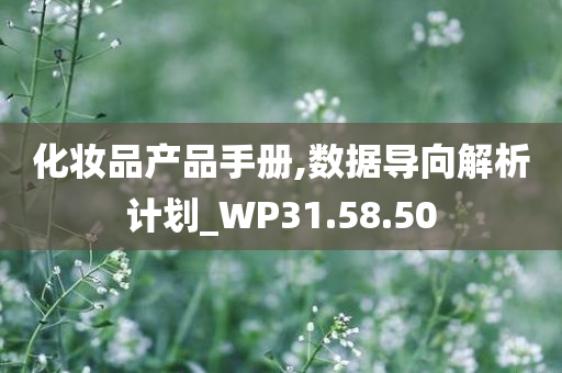 化妆品产品手册,数据导向解析计划_WP31.58.50