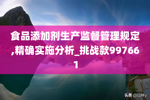 食品添加剂生产监督管理规定,精确实施分析_挑战款997661