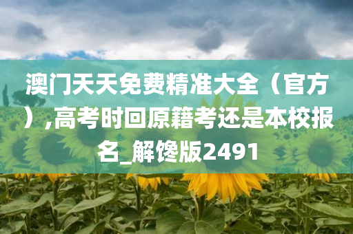 澳门天天免费精准大全（官方）,高考时回原籍考还是本校报名_解馋版2491