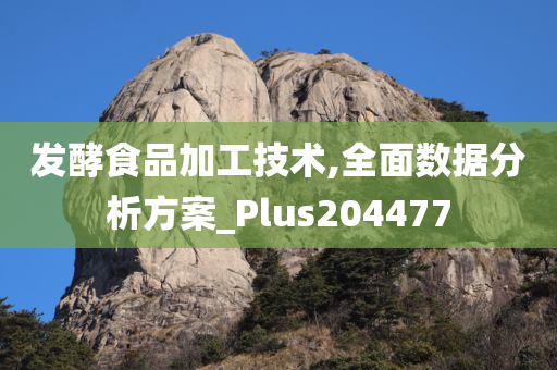 发酵食品加工技术,全面数据分析方案_Plus204477