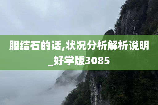 胆结石的话,状况分析解析说明_好学版3085