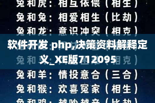 软件开发 php,决策资料解释定义_XE版712095