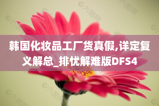 韩国化妆品工厂货真假,详定复义解总_排忧解难版DFS4