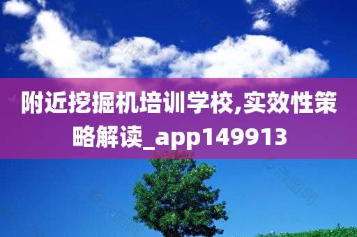 附近挖掘机培训学校,实效性策略解读_app149913