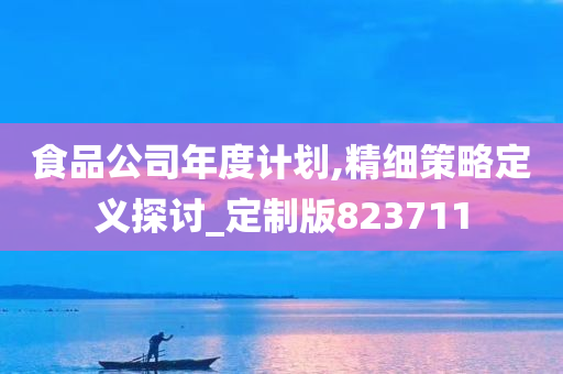 食品公司年度计划,精细策略定义探讨_定制版823711