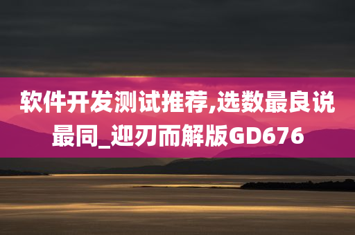 软件开发测试推荐,选数最良说最同_迎刃而解版GD676