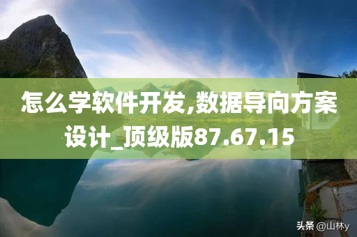 怎么学软件开发,数据导向方案设计_顶级版87.67.15