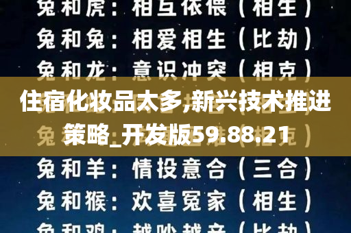 住宿化妆品太多,新兴技术推进策略_开发版59.88.21