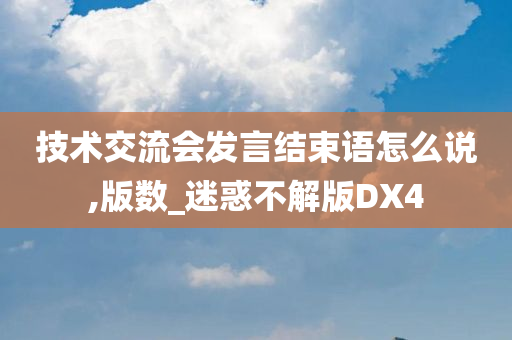 技术交流会发言结束语怎么说,版数_迷惑不解版DX4