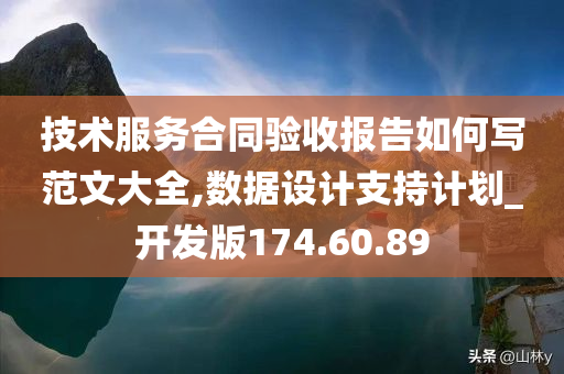 技术服务合同验收报告如何写范文大全,数据设计支持计划_开发版174.60.89